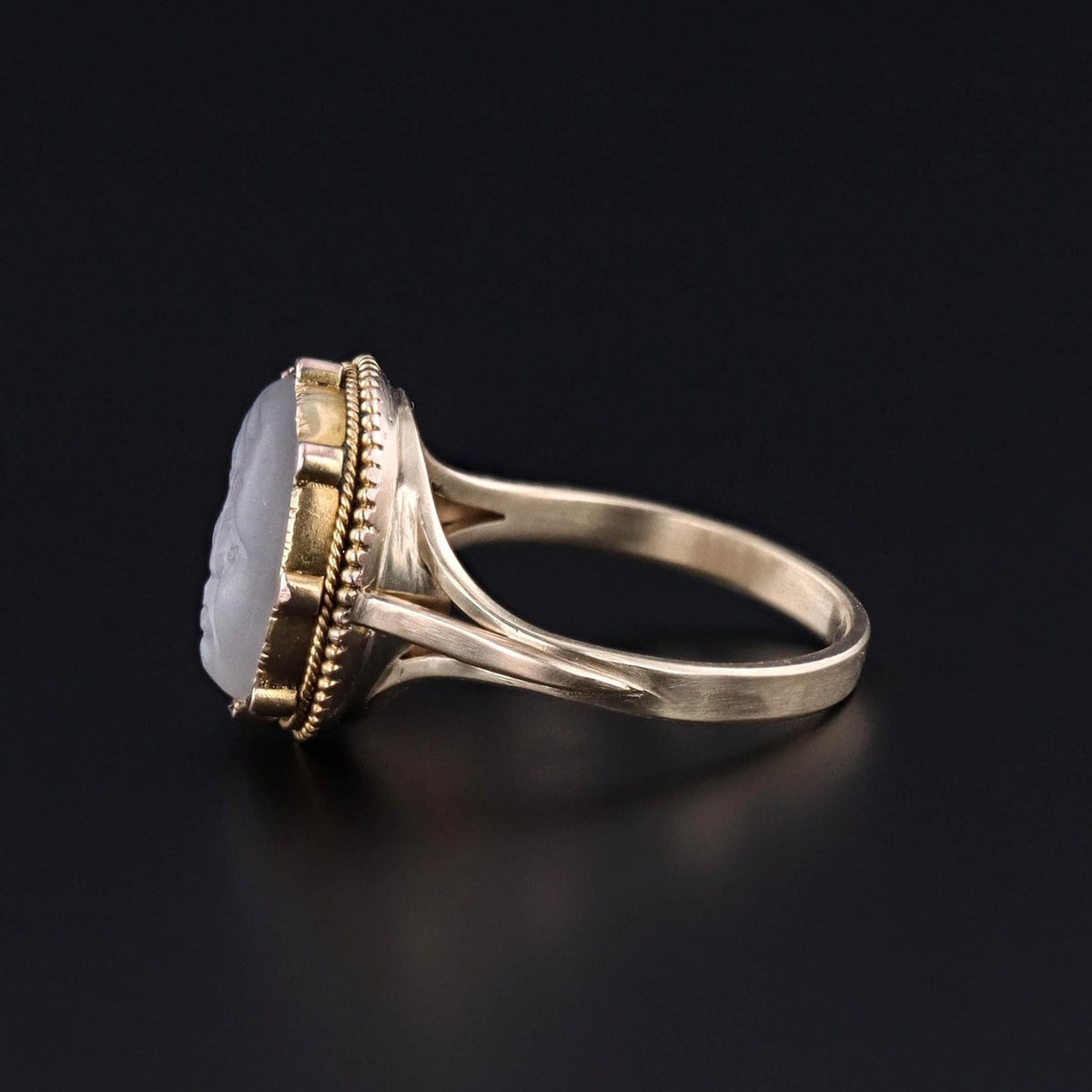 Antique Man in the Moon Ring of 14k Gold - Trademark Antiques