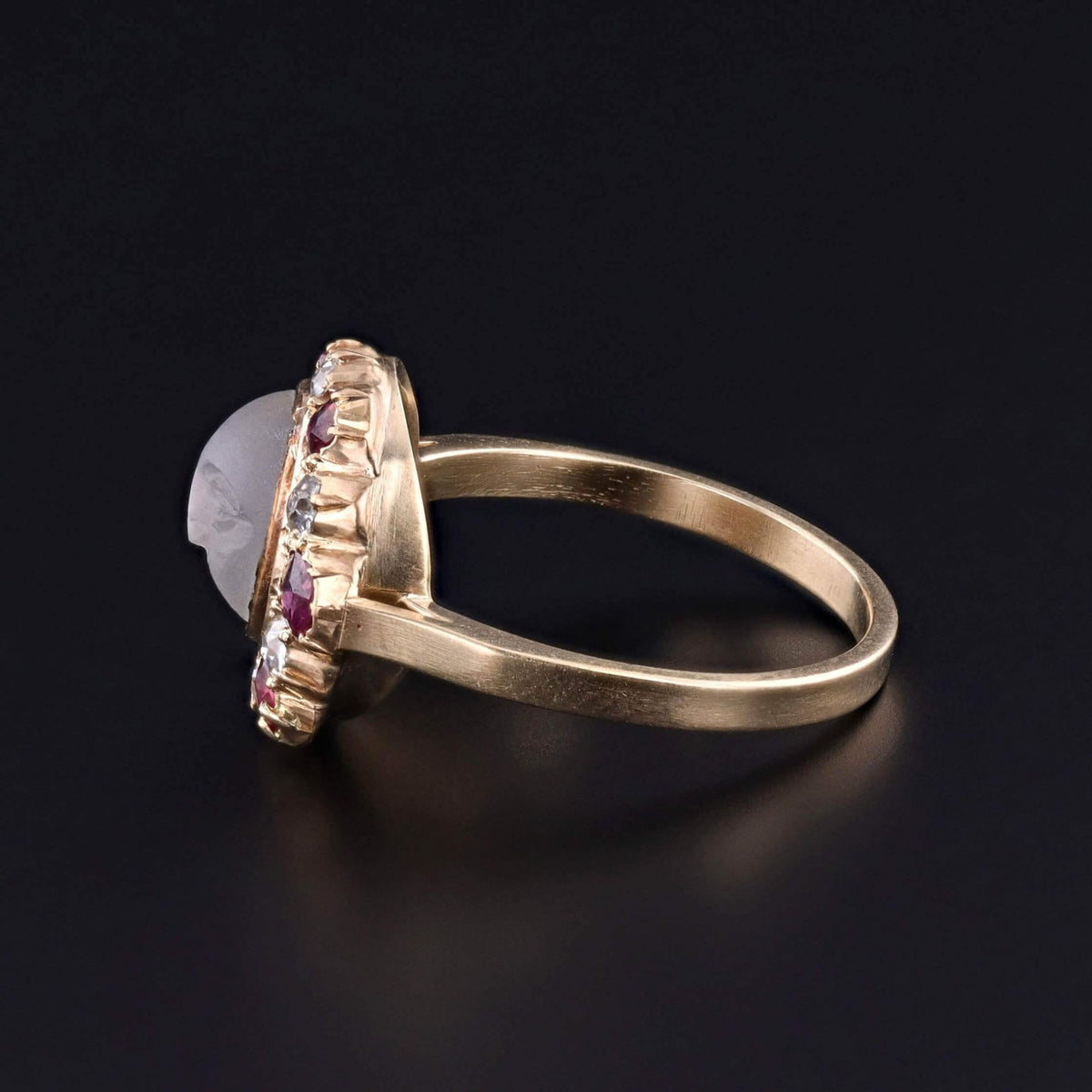 Antique Man - in - the - Moon Ring of 14k Gold - Trademark Antiques