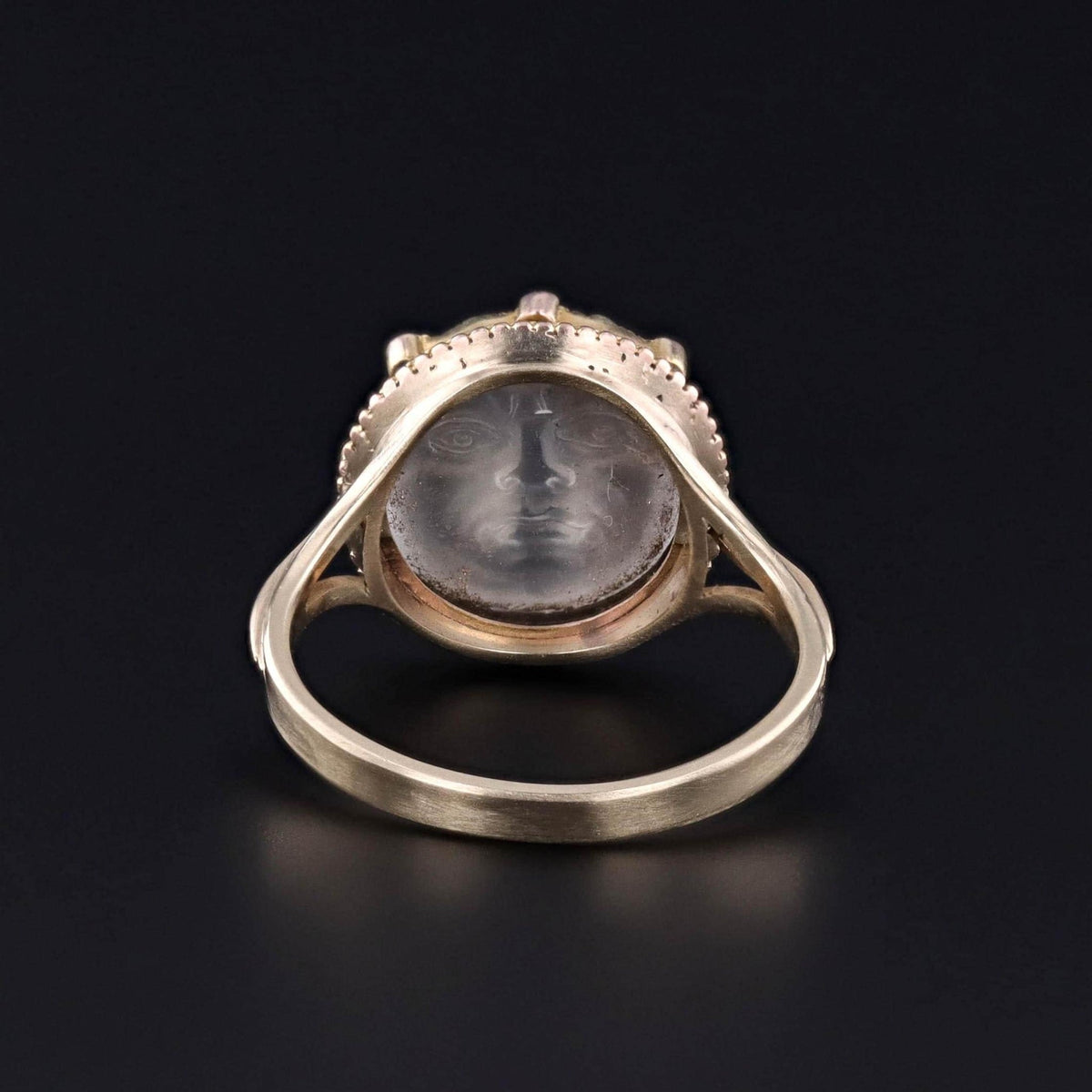 Antique Man in the Moon Ring of 14k Gold - Trademark Antiques