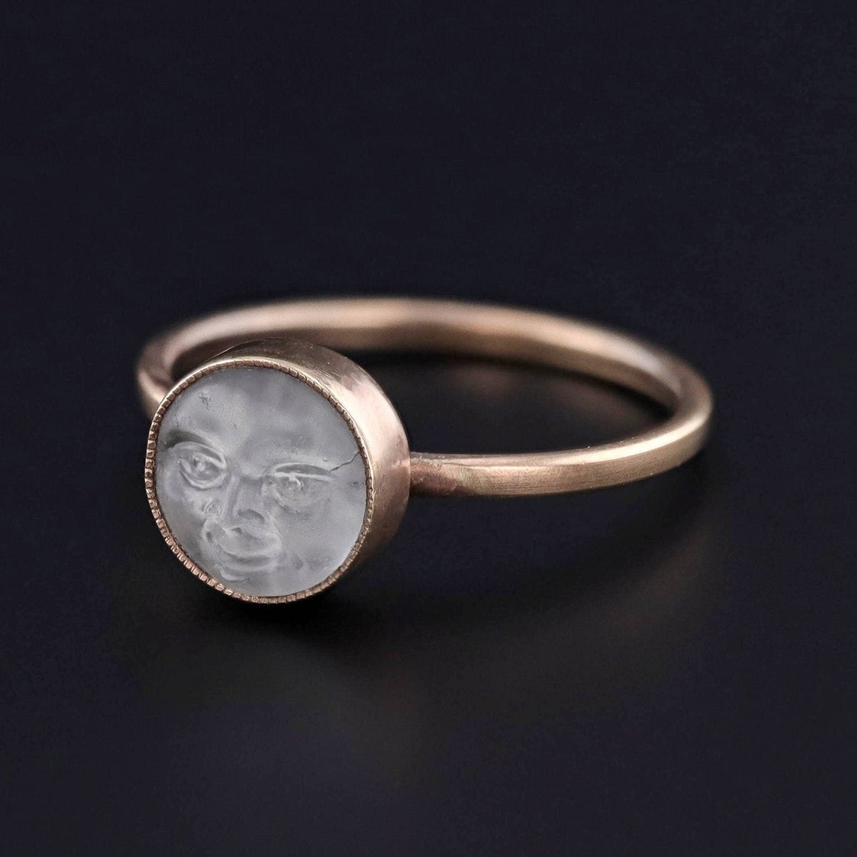 Antique Man in the Moon Ring of 14k Gold - Trademark Antiques