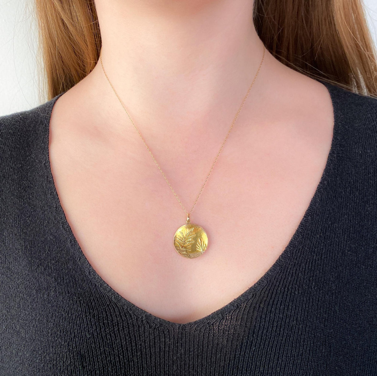 Antique Marsh Pendant of 14k Tri - Color Gold - Trademark Antiques