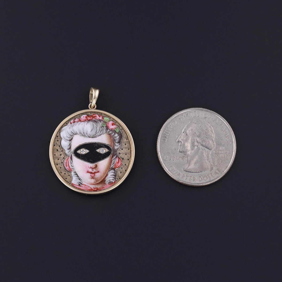 Antique Masquerade Pendant of 14k Gold - Trademark Antiques