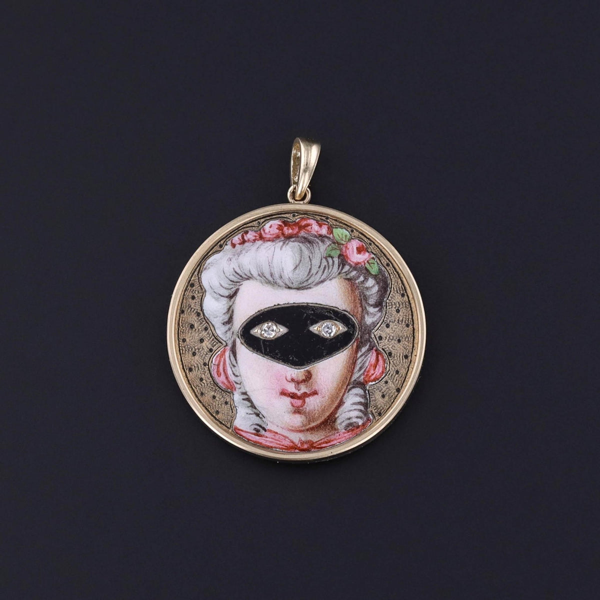 Antique Masquerade Pendant of 14k Gold - Trademark Antiques