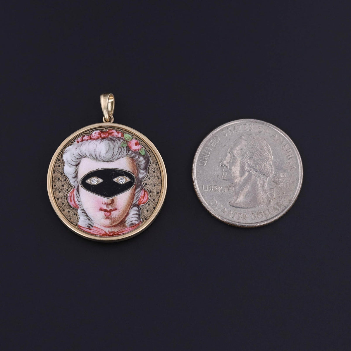 Antique Masquerade Pendant of 14k Gold - Trademark Antiques