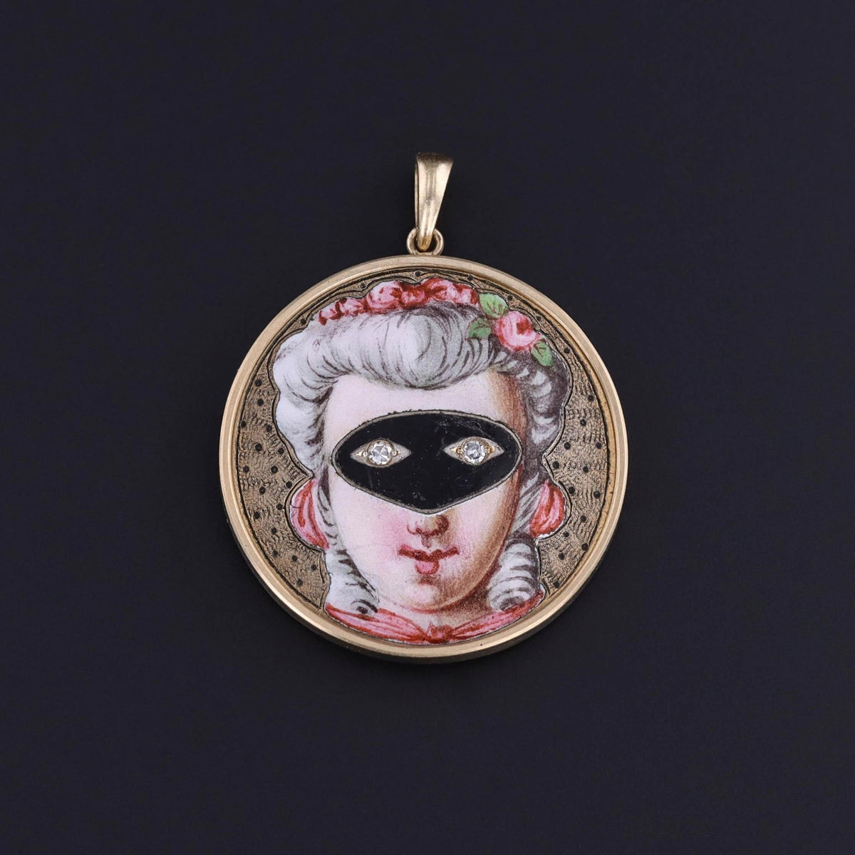 Antique Masquerade Pendant of 14k Gold - Trademark Antiques