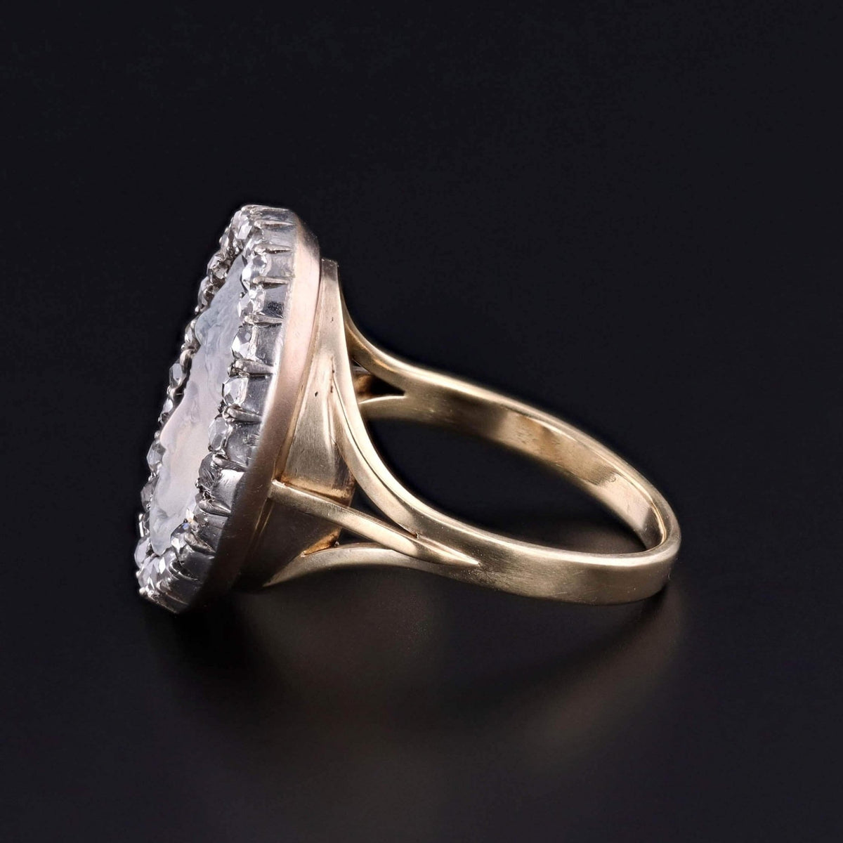Antique Medusa Moonstone Cameo Ring of 14k Gold - Trademark Antiques