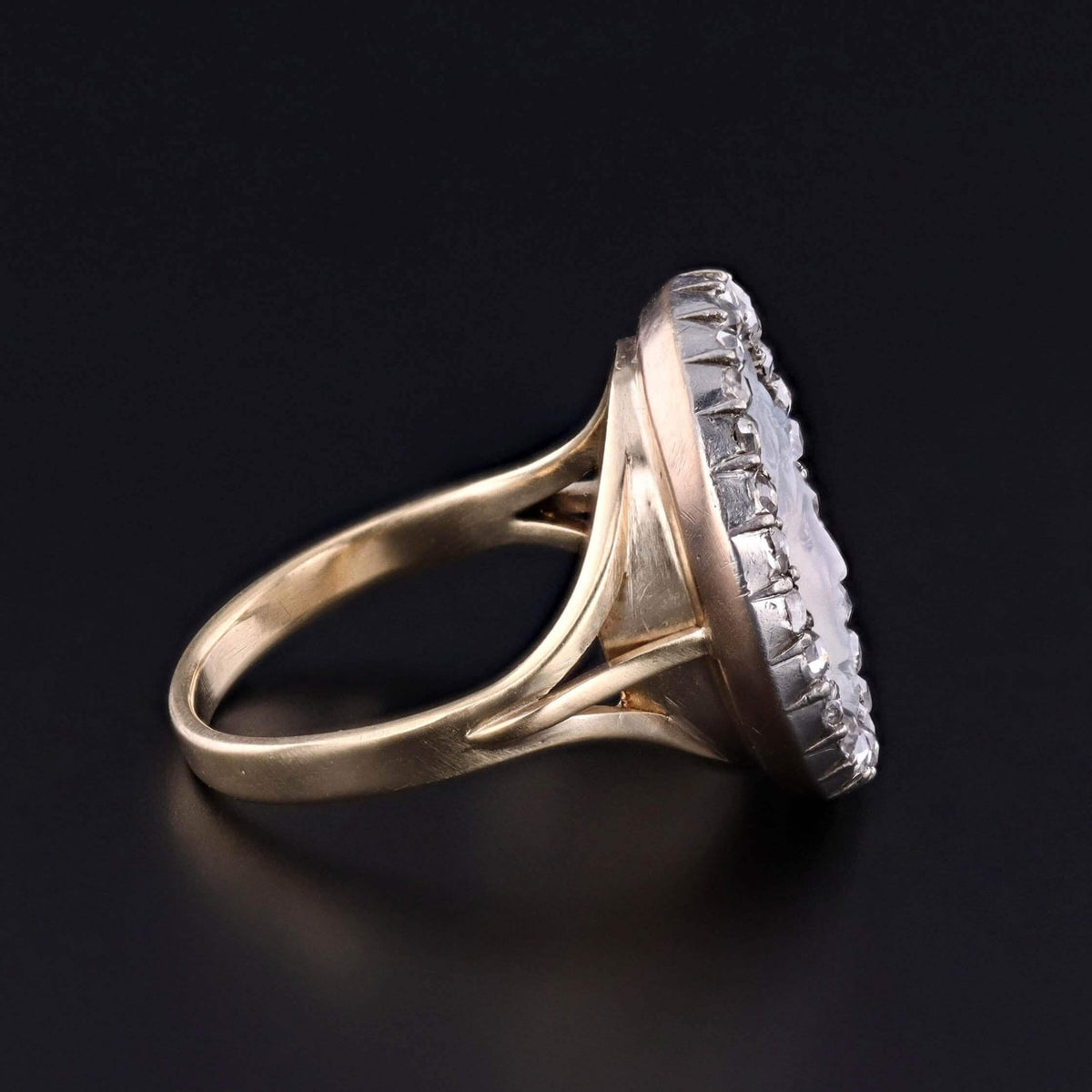 Antique Medusa Moonstone Cameo Ring of 14k Gold - Trademark Antiques