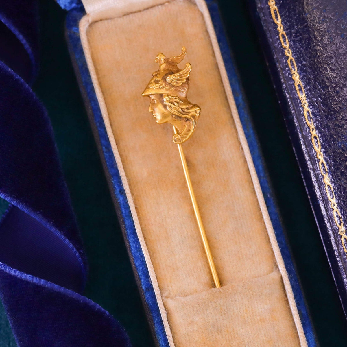 Antique Mercury or Hermes Stickpin of 10k Gold - Trademark Antiques