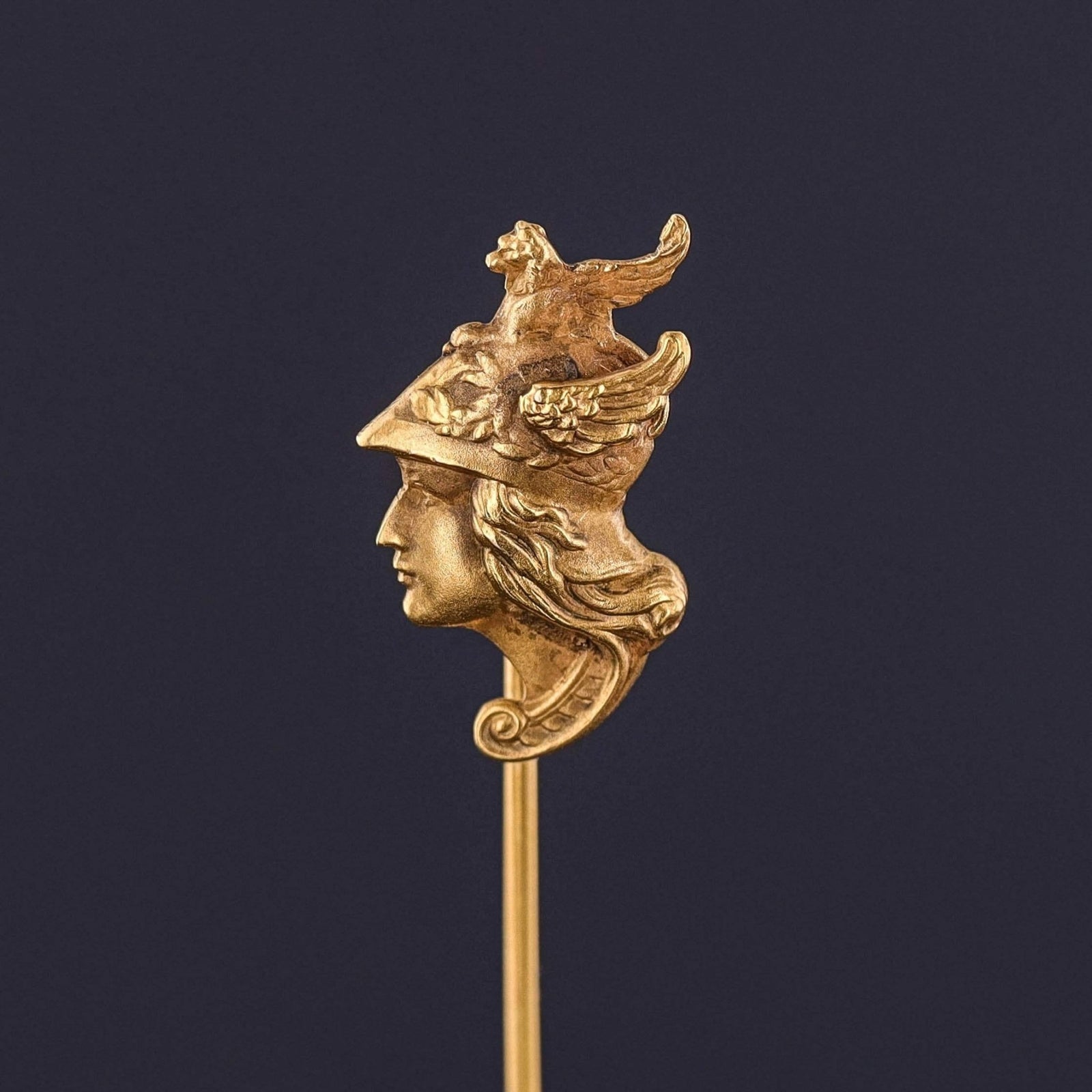 Antique Mercury or Hermes Stickpin of 10k Gold - Trademark Antiques