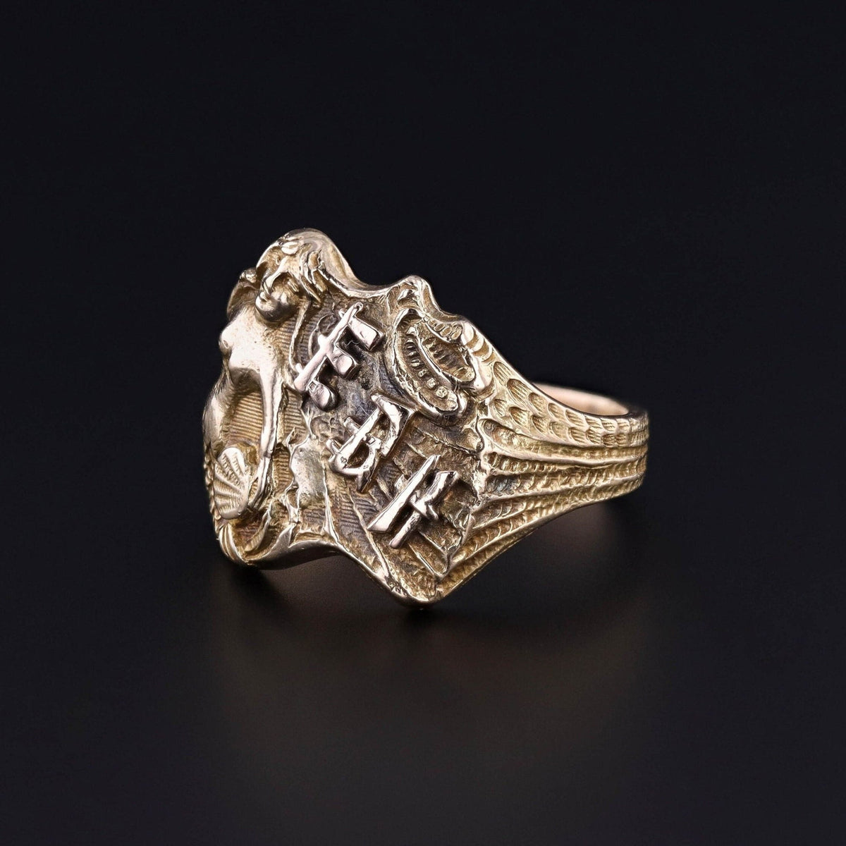Antique Mermaid Ring of 14k Gold - Trademark Antiques