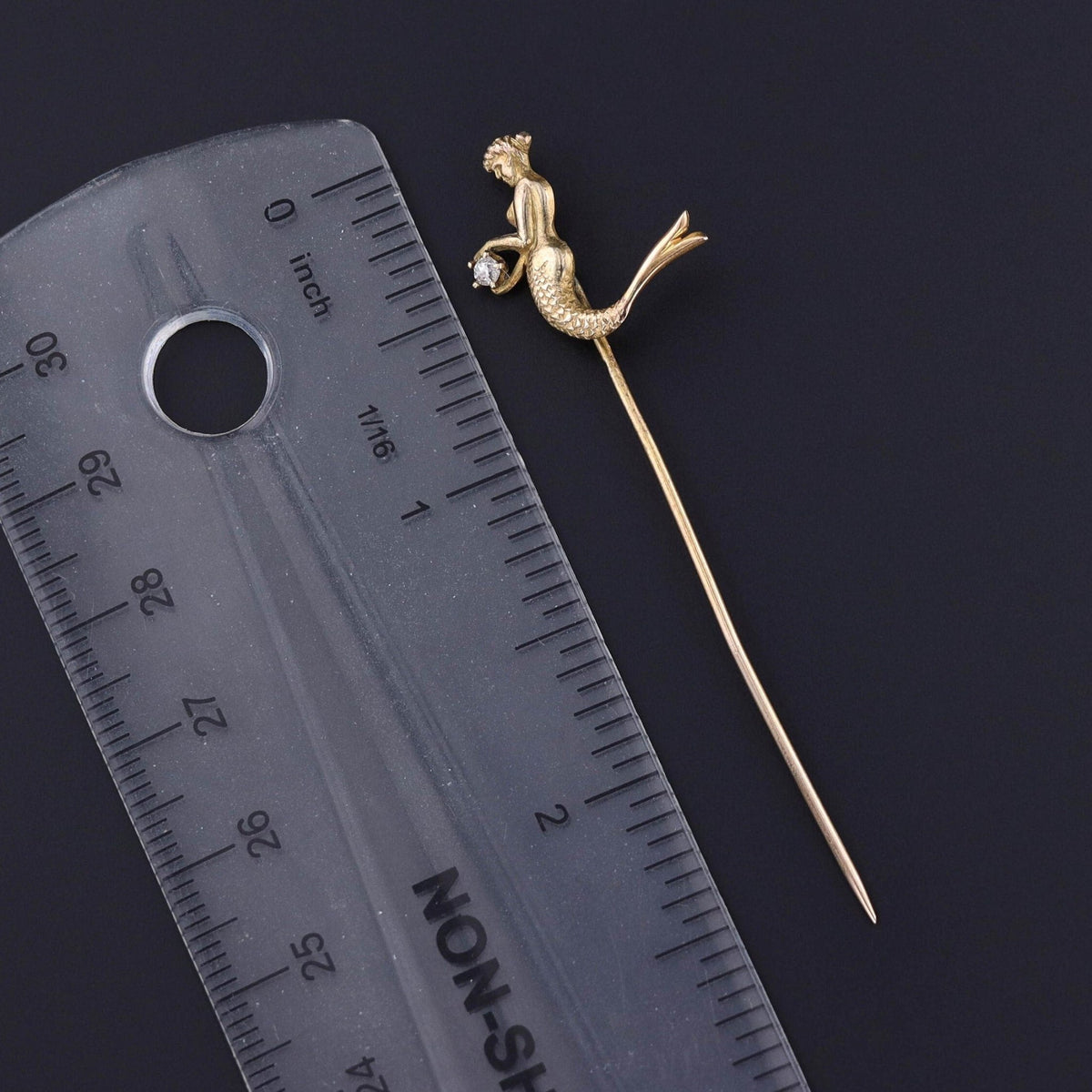 Antique Mermaid Stickpin of 10k Gold - Trademark Antiques