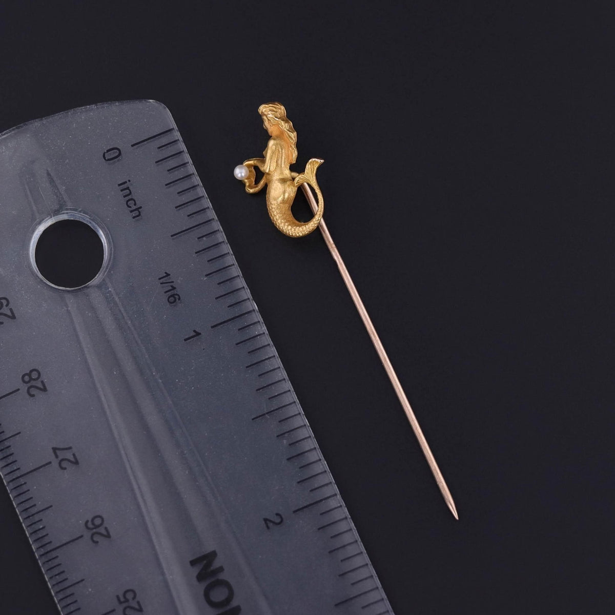 Antique Mermaid Stickpin or Charm of 10k Gold - Trademark Antiques