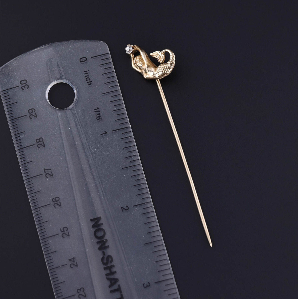 Antique Mermaid Stickpin or Charm of 15k Gold - Trademark Antiques