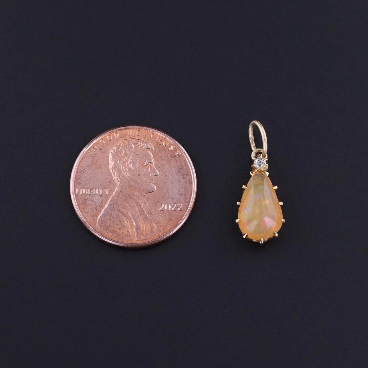Antique Mexican Fire Opal Charm of 18k Gold - Trademark Antiques