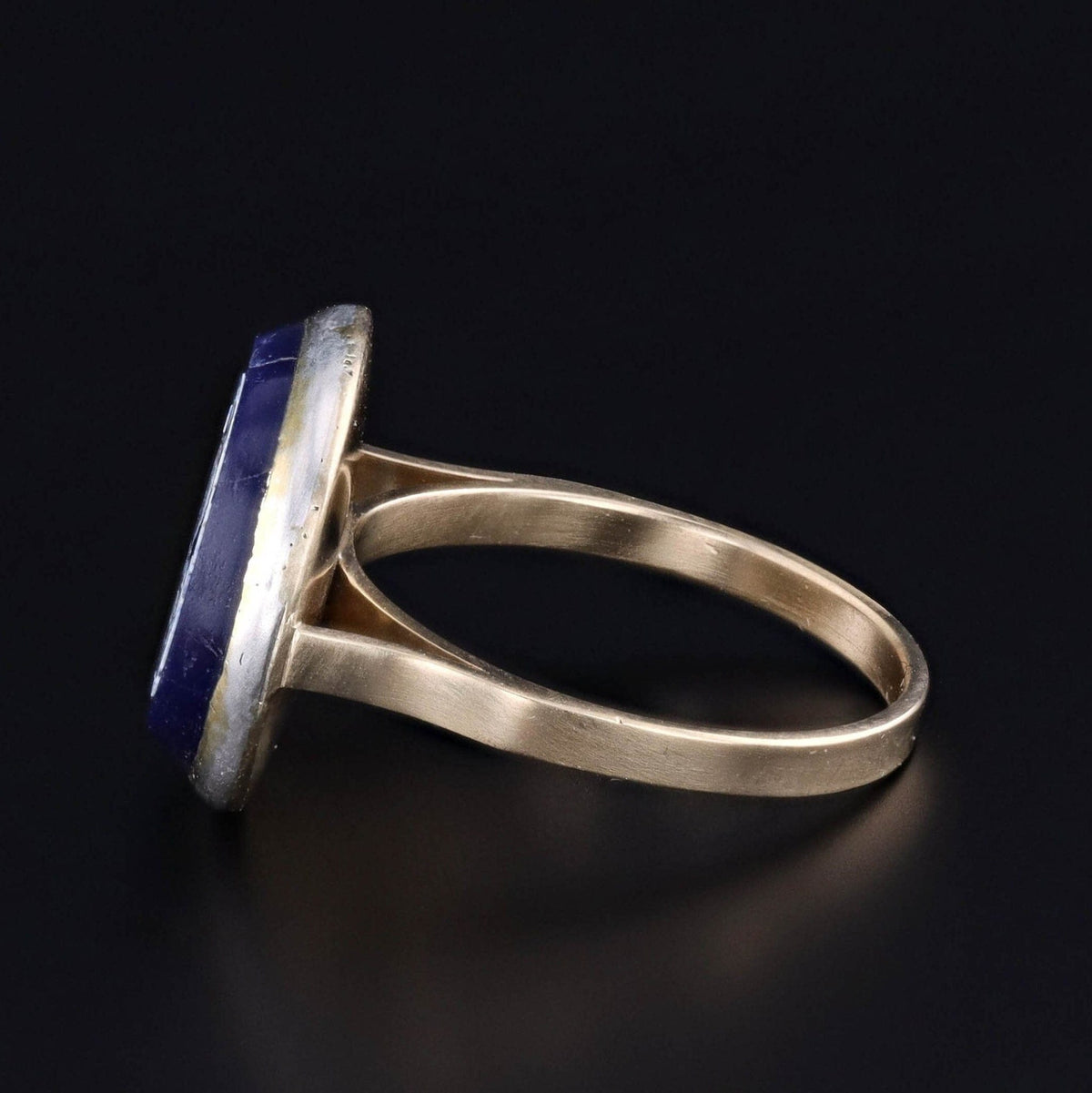 Antique Micromosaic Bird Conversion Ring of 14k Gold - Trademark Antiques