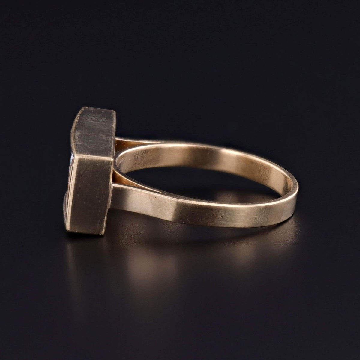 Antique Micromosaic Pegasus Ring of 14k Gold - Trademark Antiques