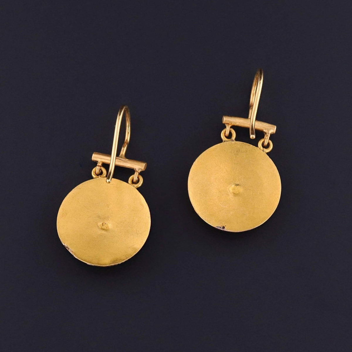 Antique Micromosaic Scarab Earrings of 18k Gold - Trademark Antiques