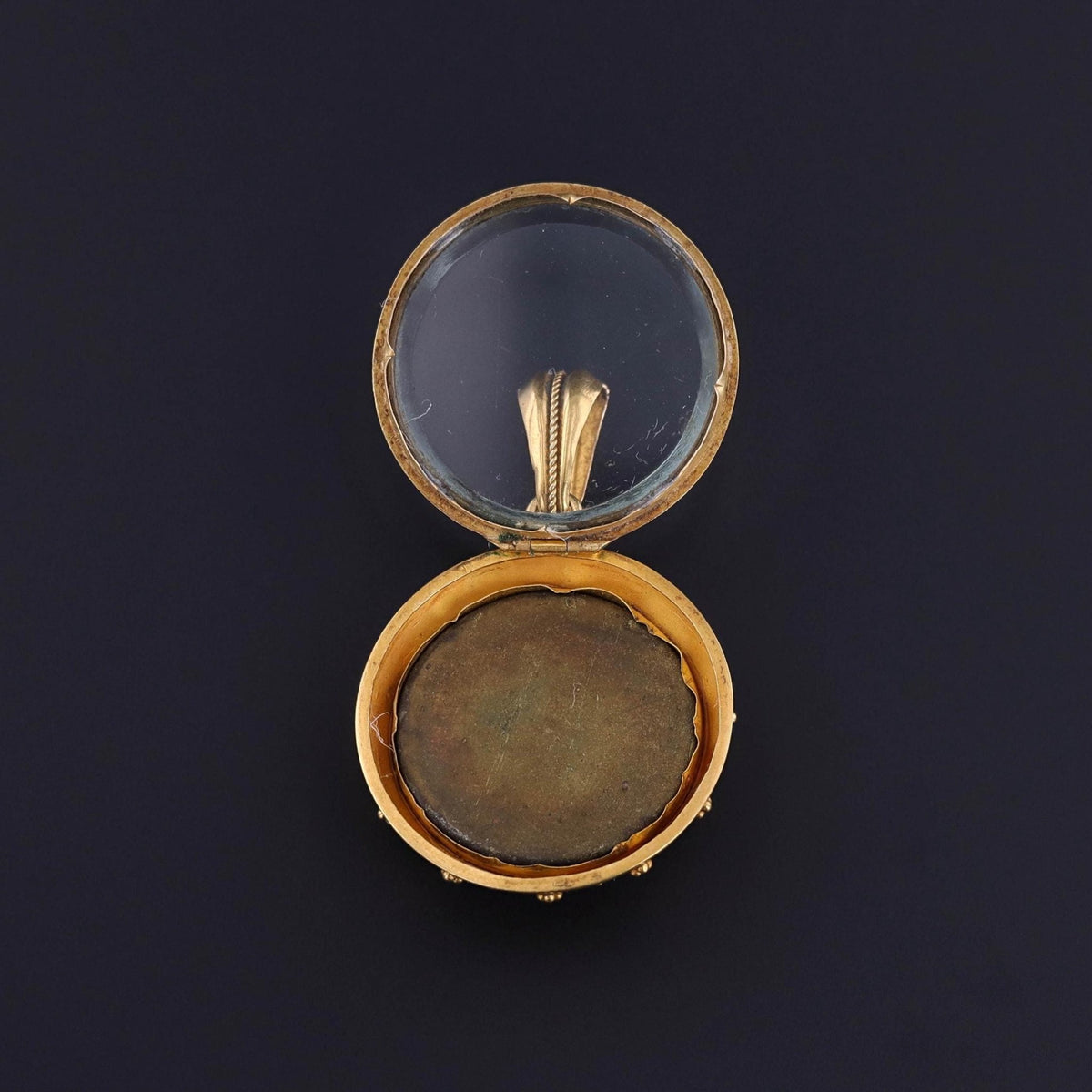 Antique Micromosaic Scarab Locket of 14k Gold - Trademark Antiques