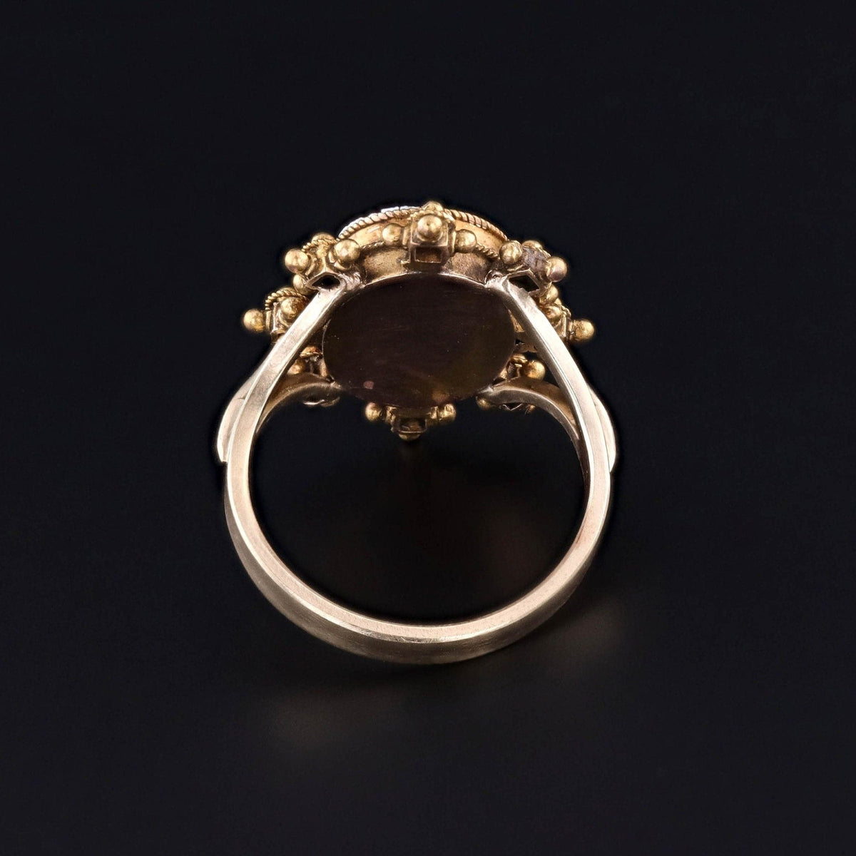 Antique Micromosaic Scarab Ring of 14k Gold - Trademark Antiques