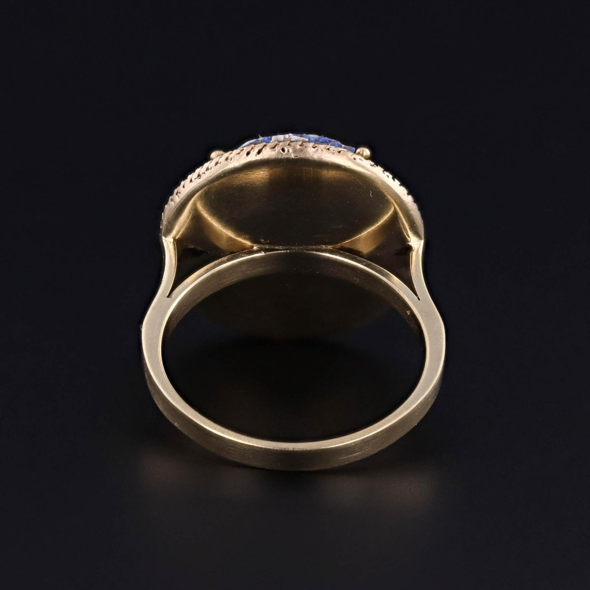 Antique Micromosaic Scarab Ring of 18k Gold - Trademark Antiques