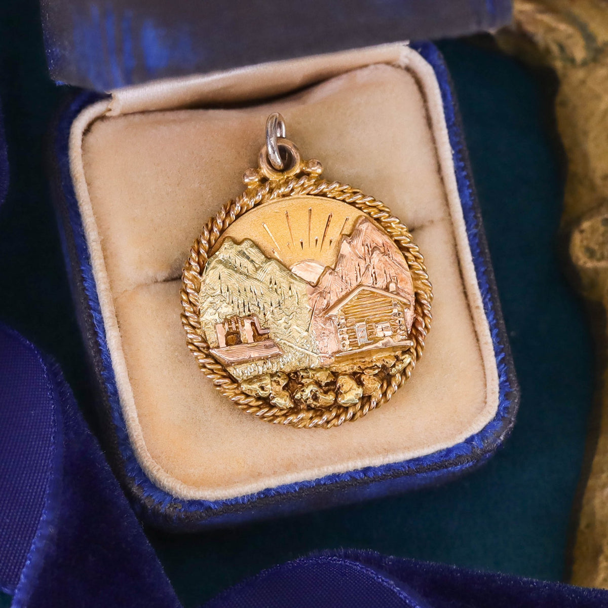 Antique Montana Sunrise Pendant of 14k Gold - Trademark Antiques