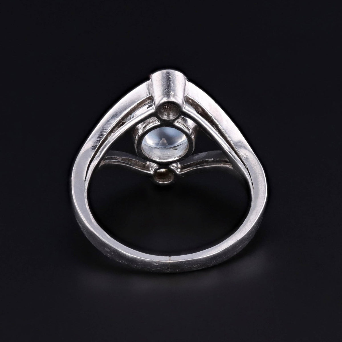 Antique Moonstone and Diamond Ring of Platinum - Trademark Antiques