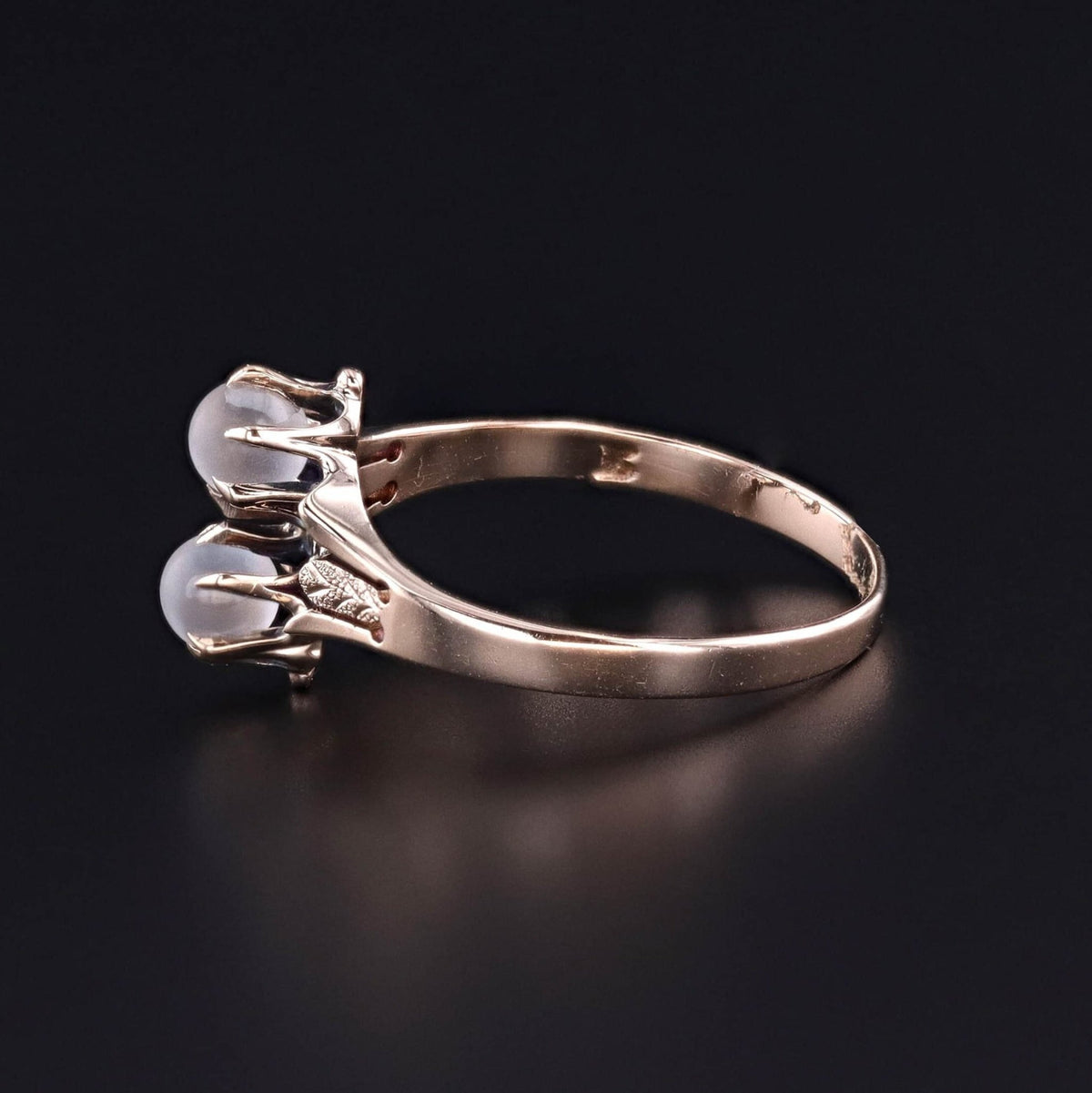 Antique Moonstone Ball Ring of 10k Gold - Trademark Antiques