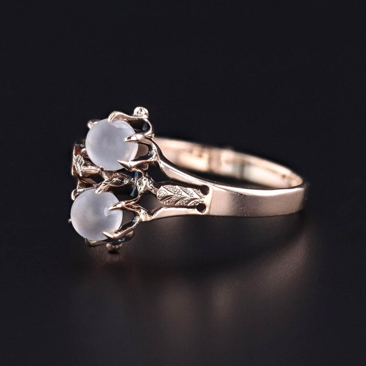 Antique Moonstone Ball Ring of 10k Gold - Trademark Antiques