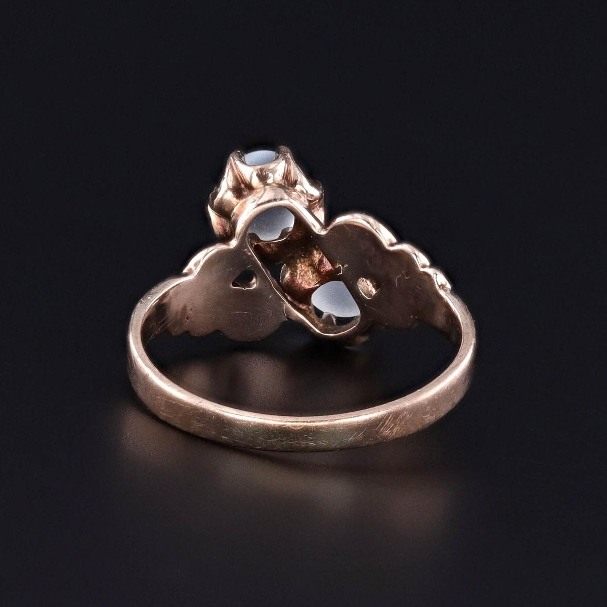 Antique Moonstone Bead Ring of 10k Gold - Trademark Antiques