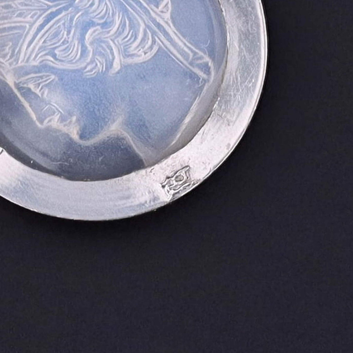 Antique Moonstone Cameo Charm of Platinum - Trademark Antiques