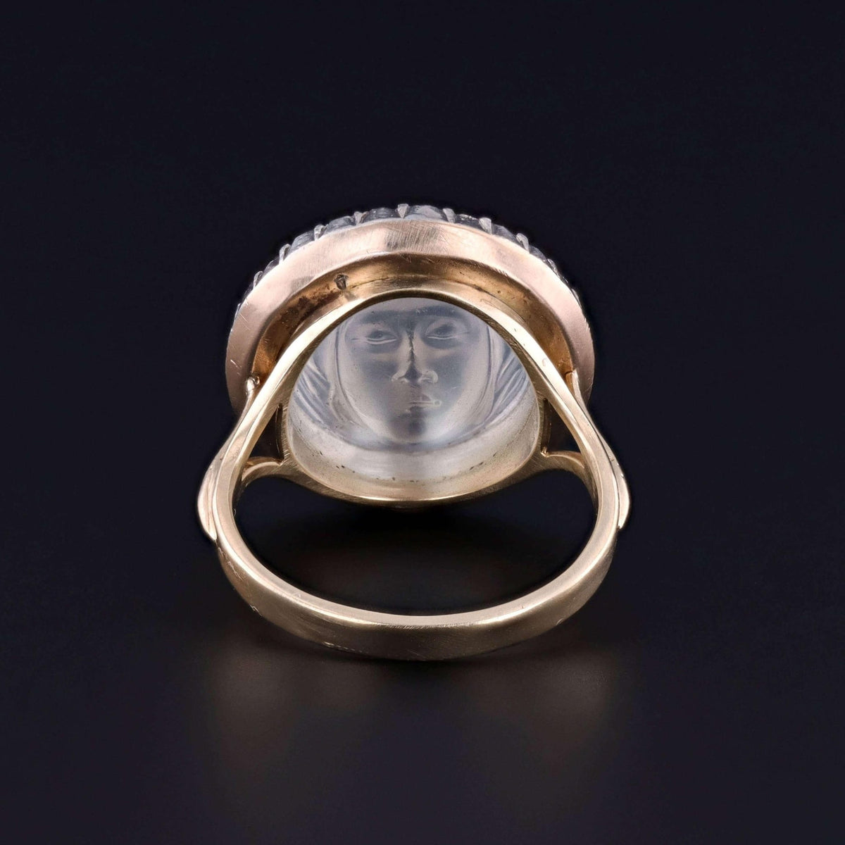Antique Moonstone Cameo Ring of 14k Gold - Trademark Antiques