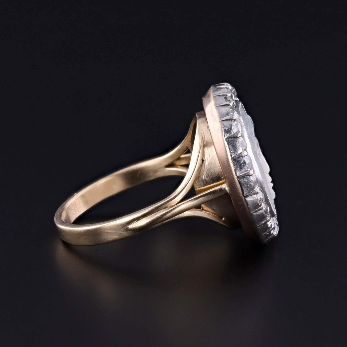 Antique Moonstone Cameo Ring of 14k Gold - Trademark Antiques