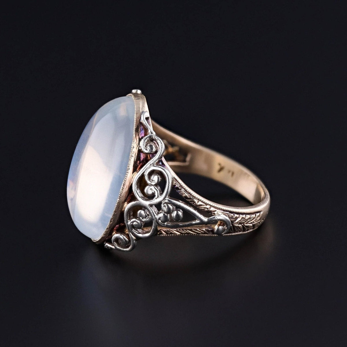Antique Moonstone Ring of 14k Gold - Trademark Antiques