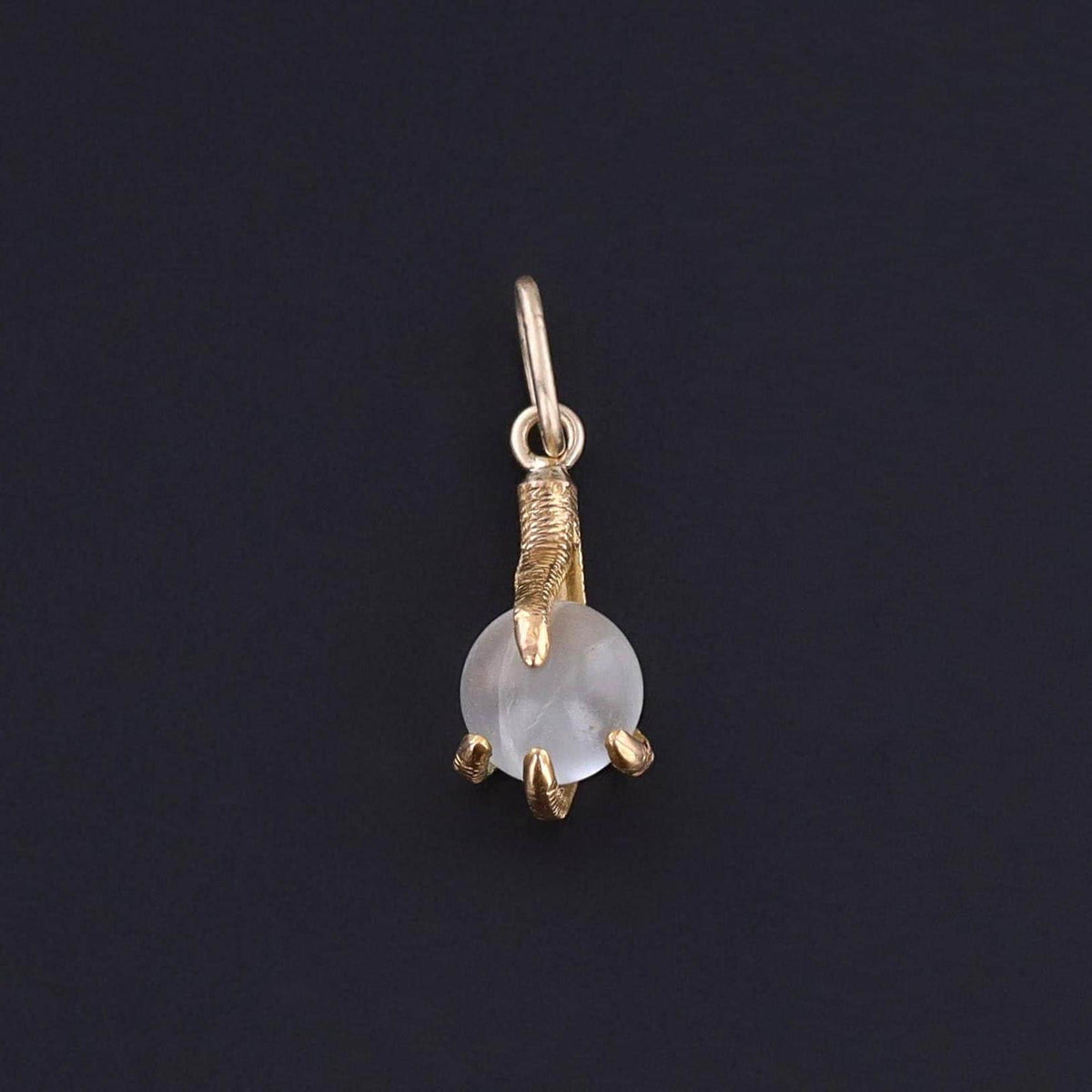 Antique Moonstone Talon Charm of 10k Gold - Trademark Antiques