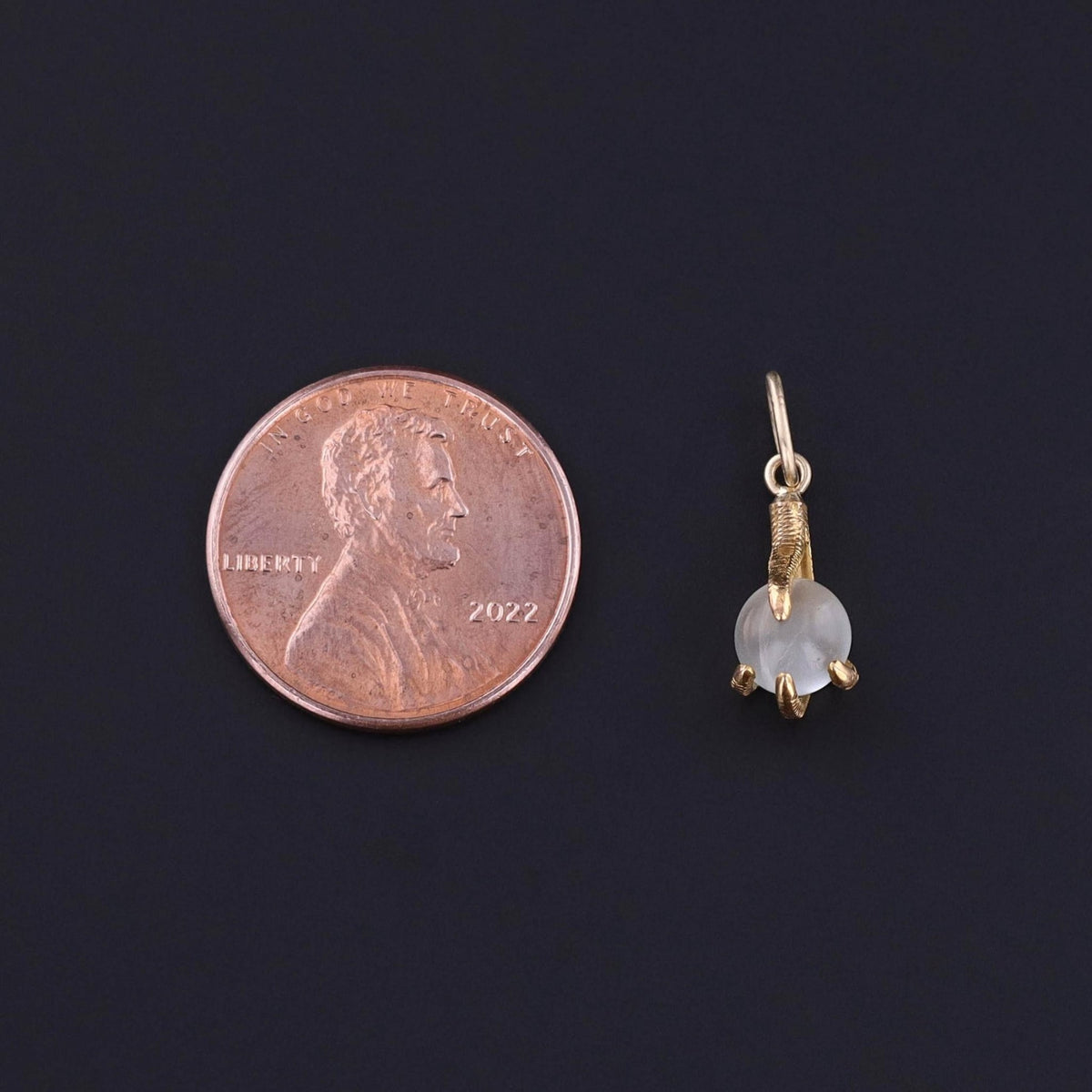Antique Moonstone Talon Charm of 10k Gold - Trademark Antiques