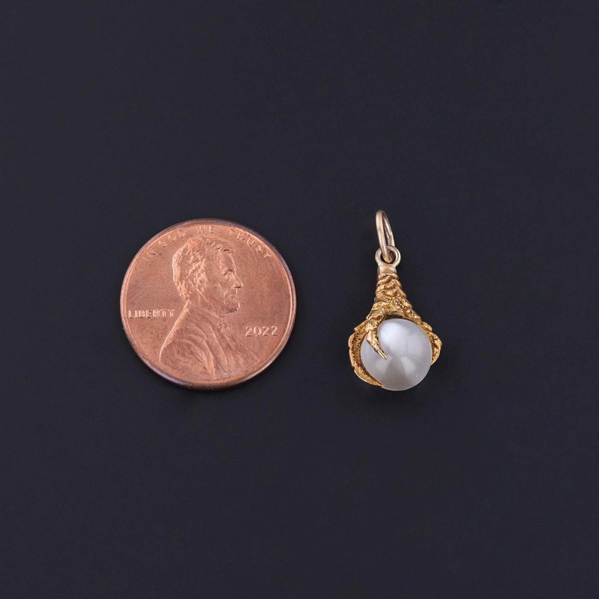 Antique Moonstone Talon Charm of 14k Gold - Trademark Antiques