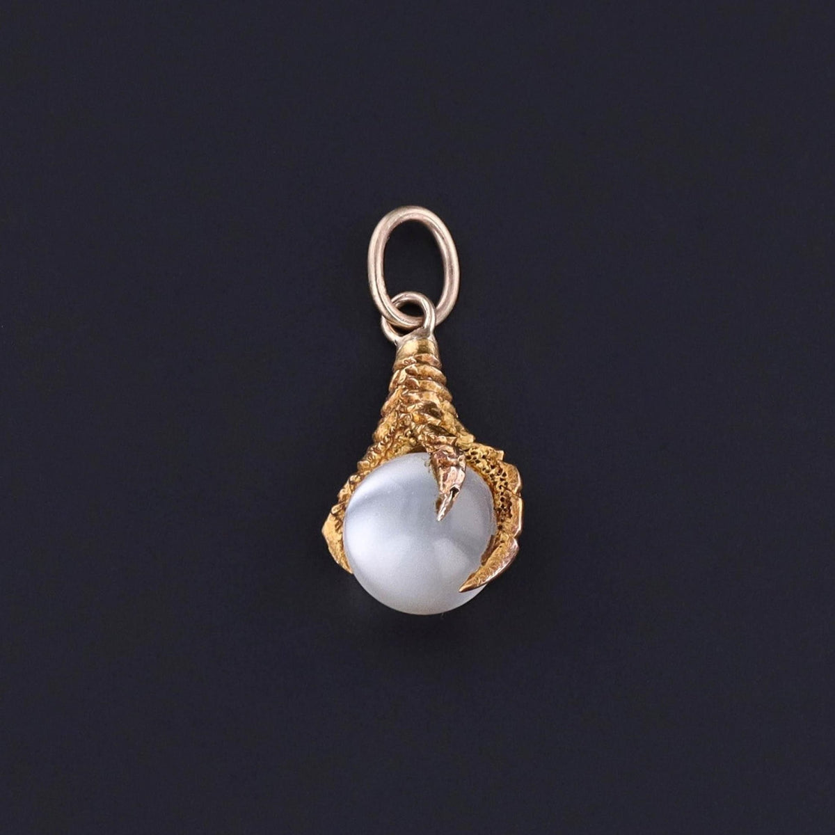 Antique Moonstone Talon Charm of 14k Gold - Trademark Antiques