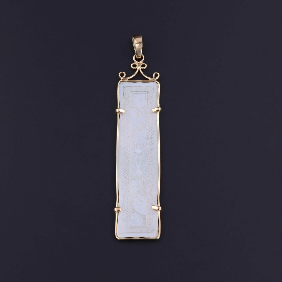 Antique Mother of Pearl Game Piece Pendant of 12k Gold - Trademark Antiques