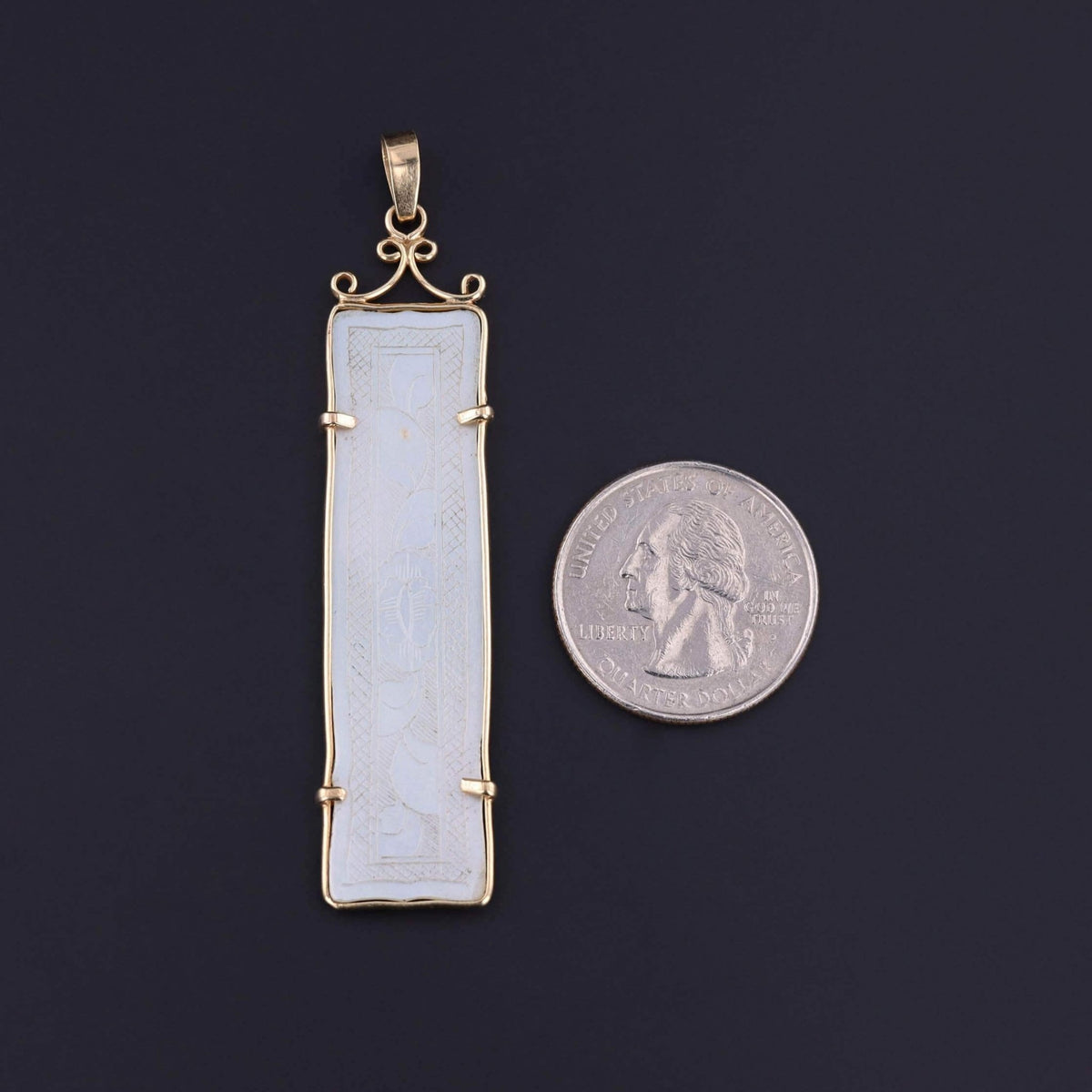 Antique Mother of Pearl Game Piece Pendant of 12k Gold - Trademark Antiques