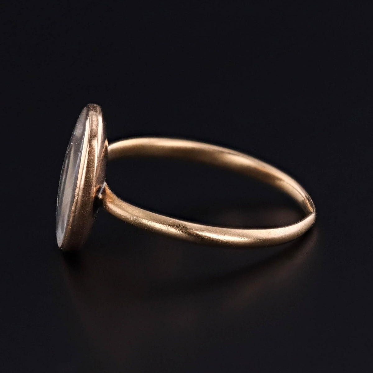 Antique Mourning Ring 15k Gold Top with 20k Band - Trademark Antiques