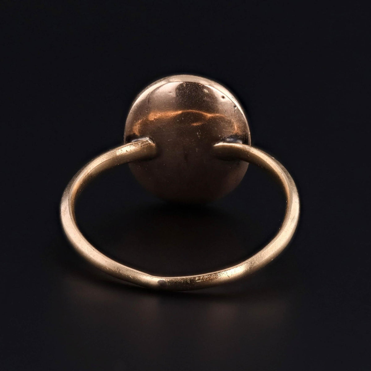 Antique Mourning Ring 15k Gold Top with 20k Band - Trademark Antiques
