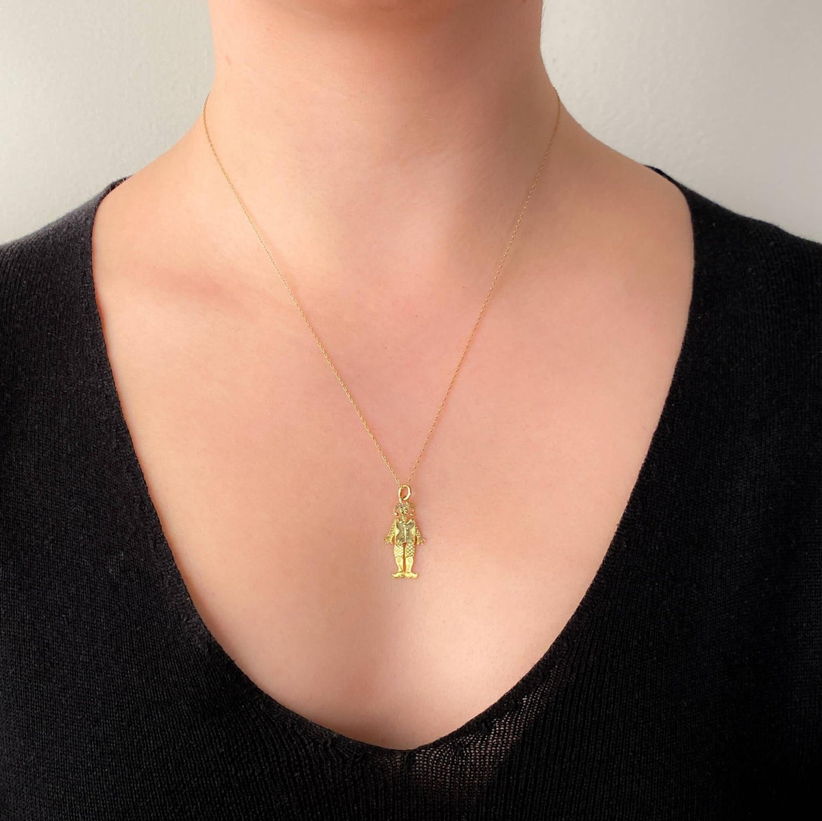 Antique Movable Jester Charm of 14k Gold - Trademark Antiques