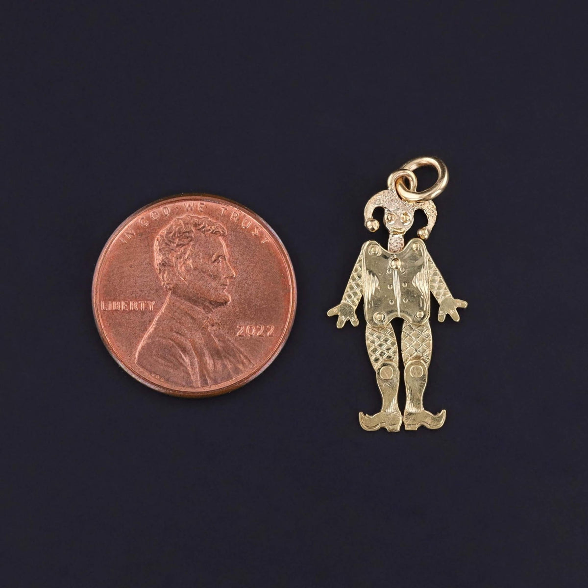 Antique Movable Jester Charm of 14k Gold - Trademark Antiques