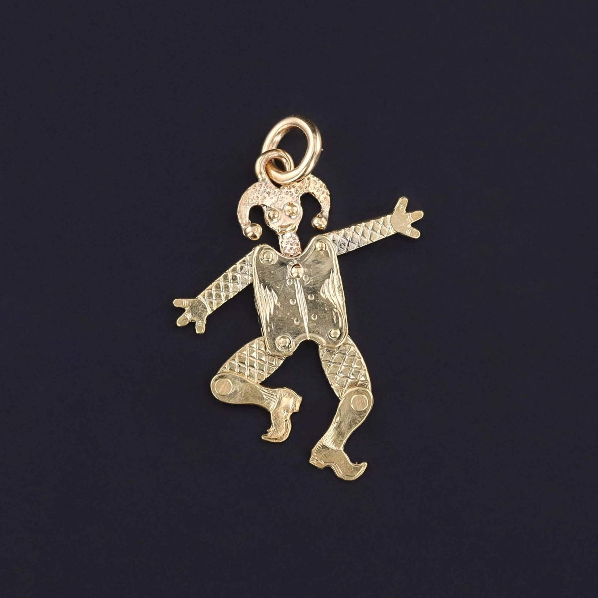 Antique Movable Jester Charm of 14k Gold - Trademark Antiques
