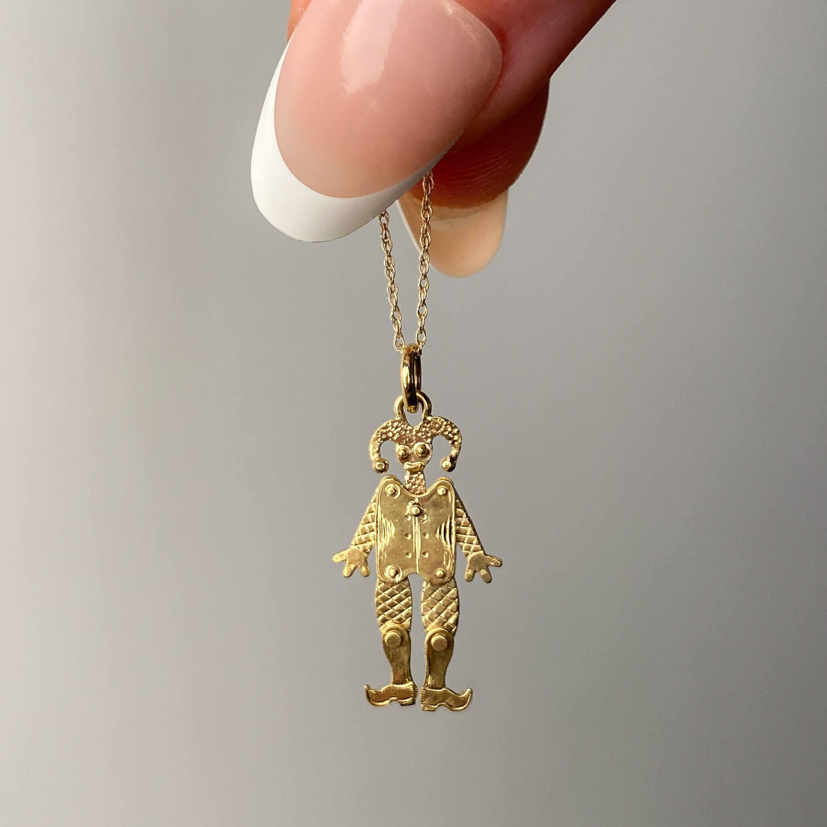 Antique Movable Jester Charm of 14k Gold - Trademark Antiques