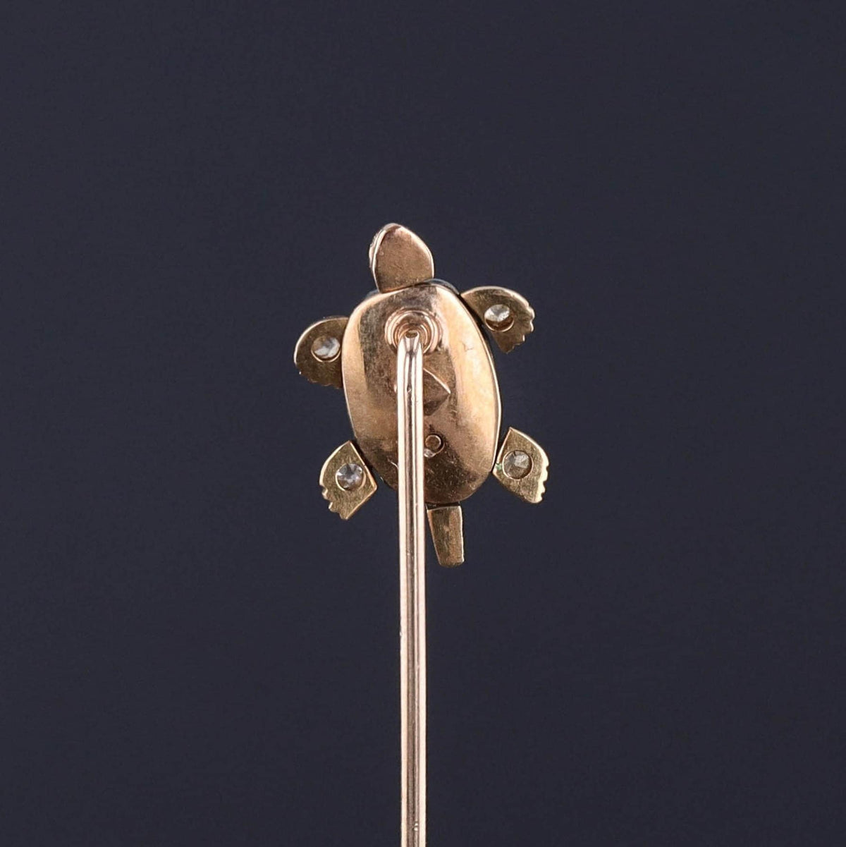 Antique Moveable Turtle Stickpin of 14k Gold - Trademark Antiques