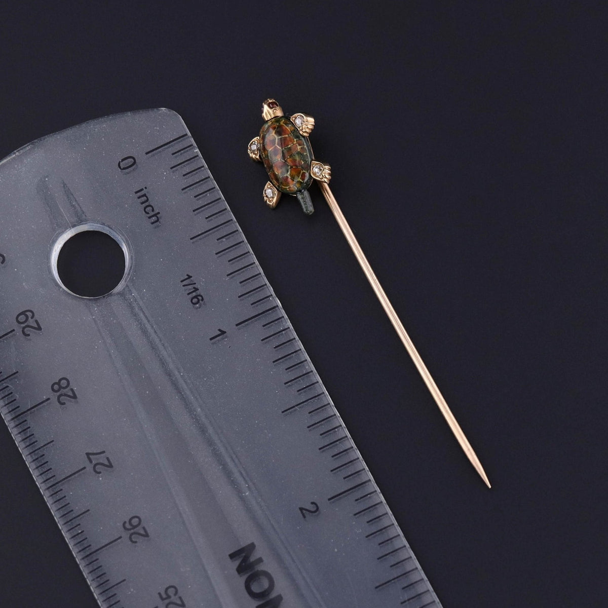 Antique Moveable Turtle Stickpin of 14k Gold - Trademark Antiques