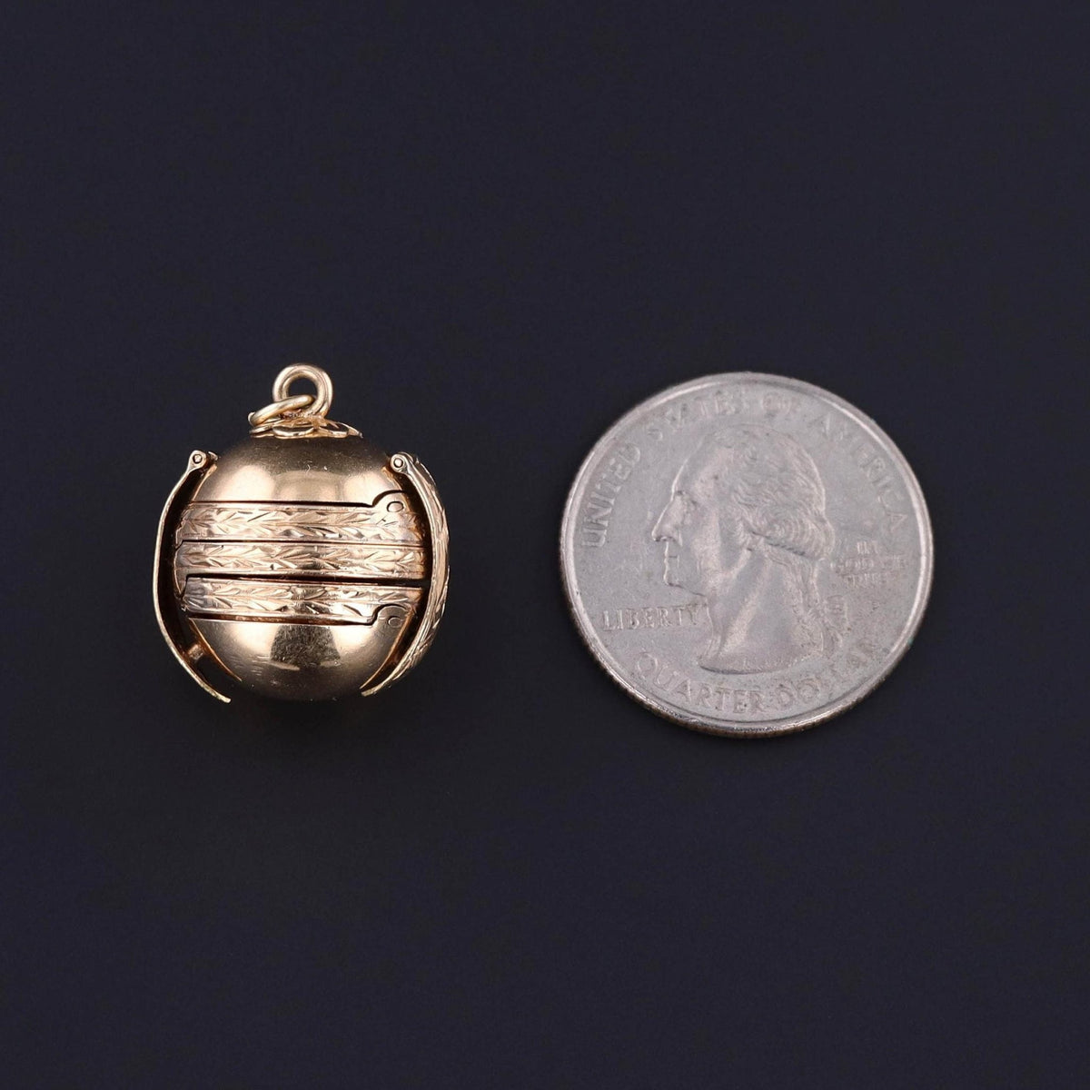 Antique Multi - photo Orb Locket of 18k Gold - Trademark Antiques