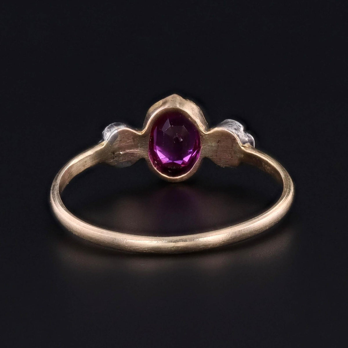 Antique Natural Ruby and Diamond Ring of 14k Gold - Trademark Antiques