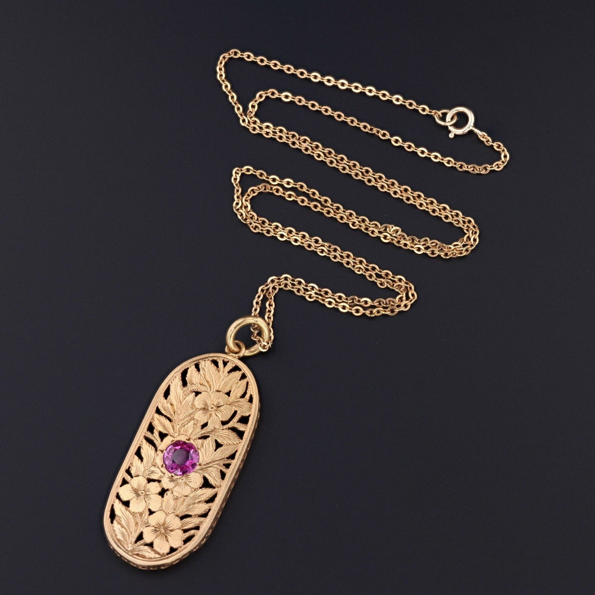 Antique Natural Untreated Ruby Pendant of 18k Gold - Trademark Antiques